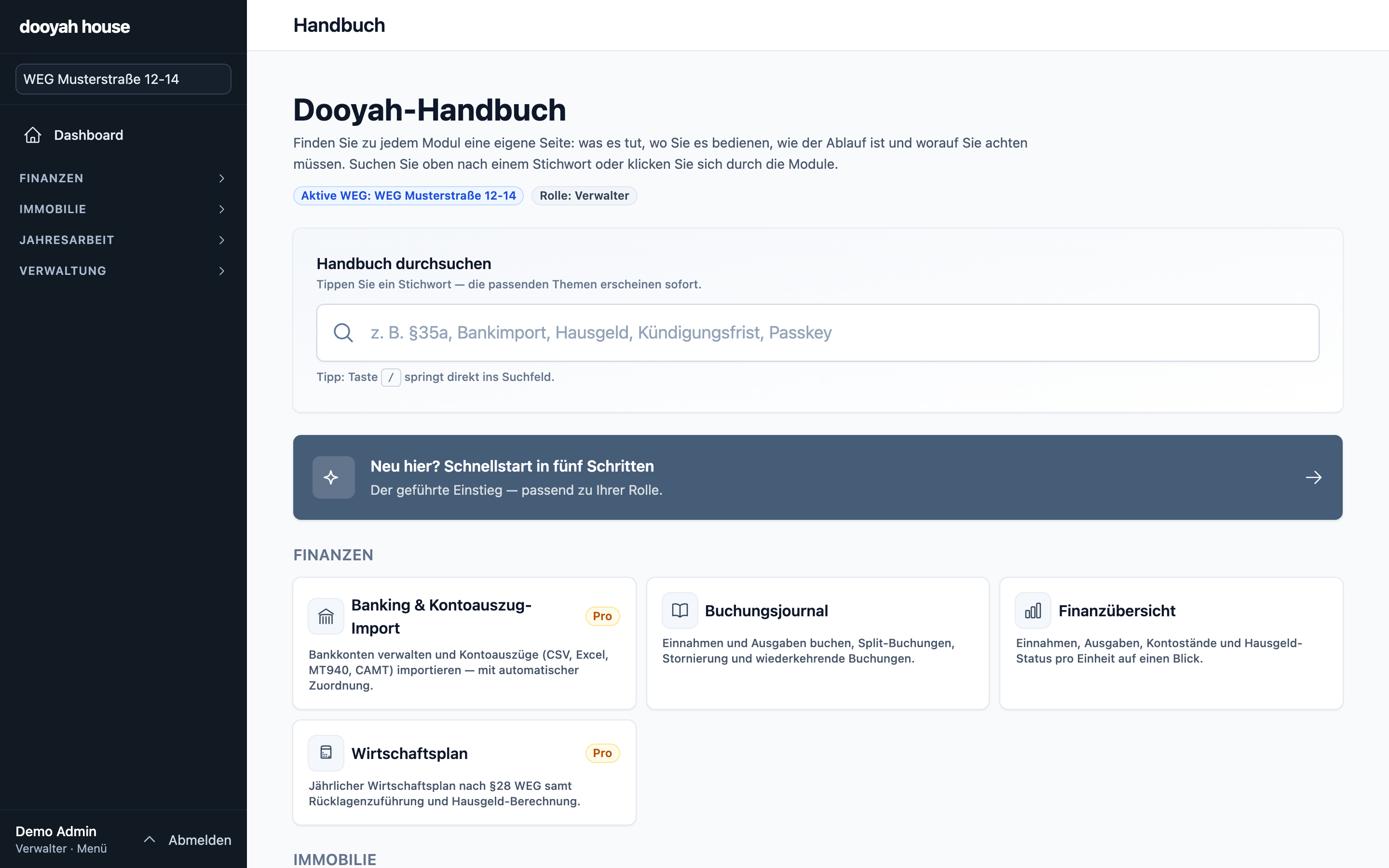 In-App Handbuch
