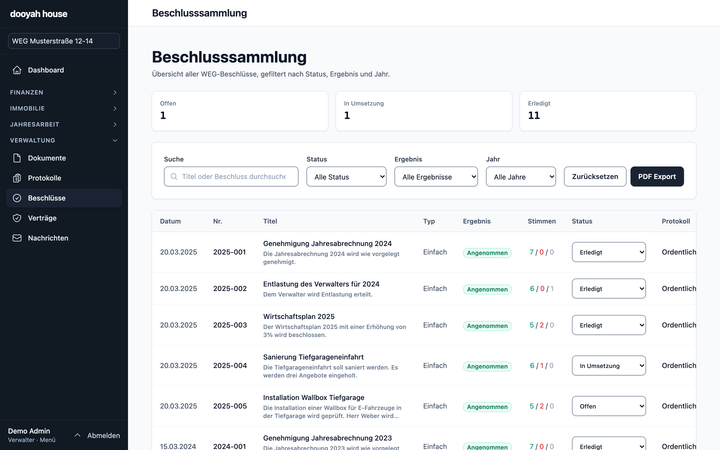 Protokolle & Beschlusssammlung